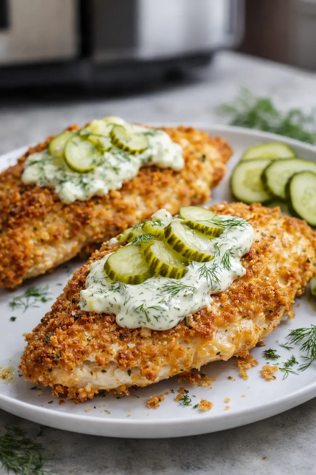 Crispy Dill Pickle Parmesan Chicken (Easy Oven Recipe)