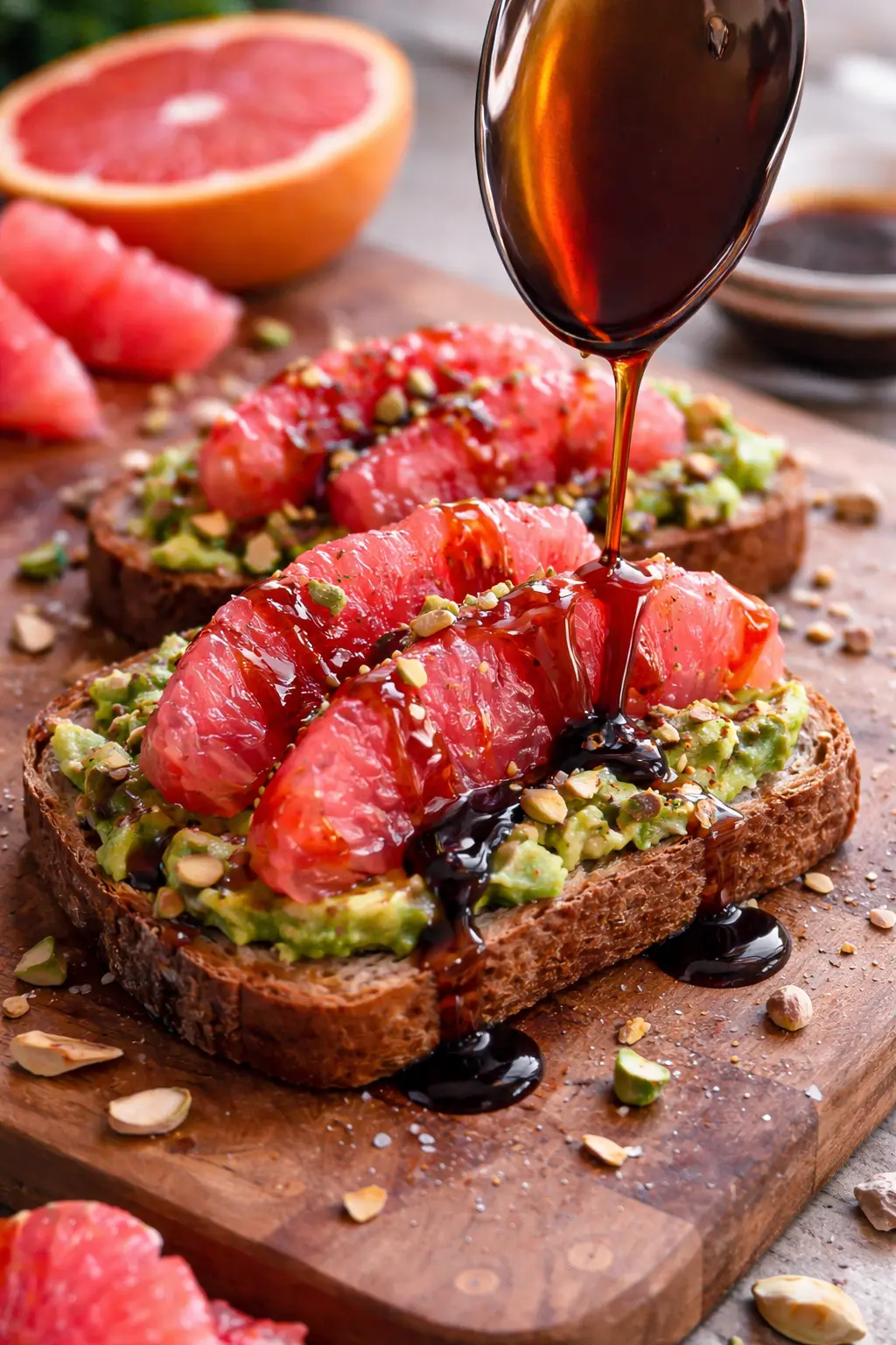 Balsamic Grapefruit Avocado Toast (Bright & Savory)