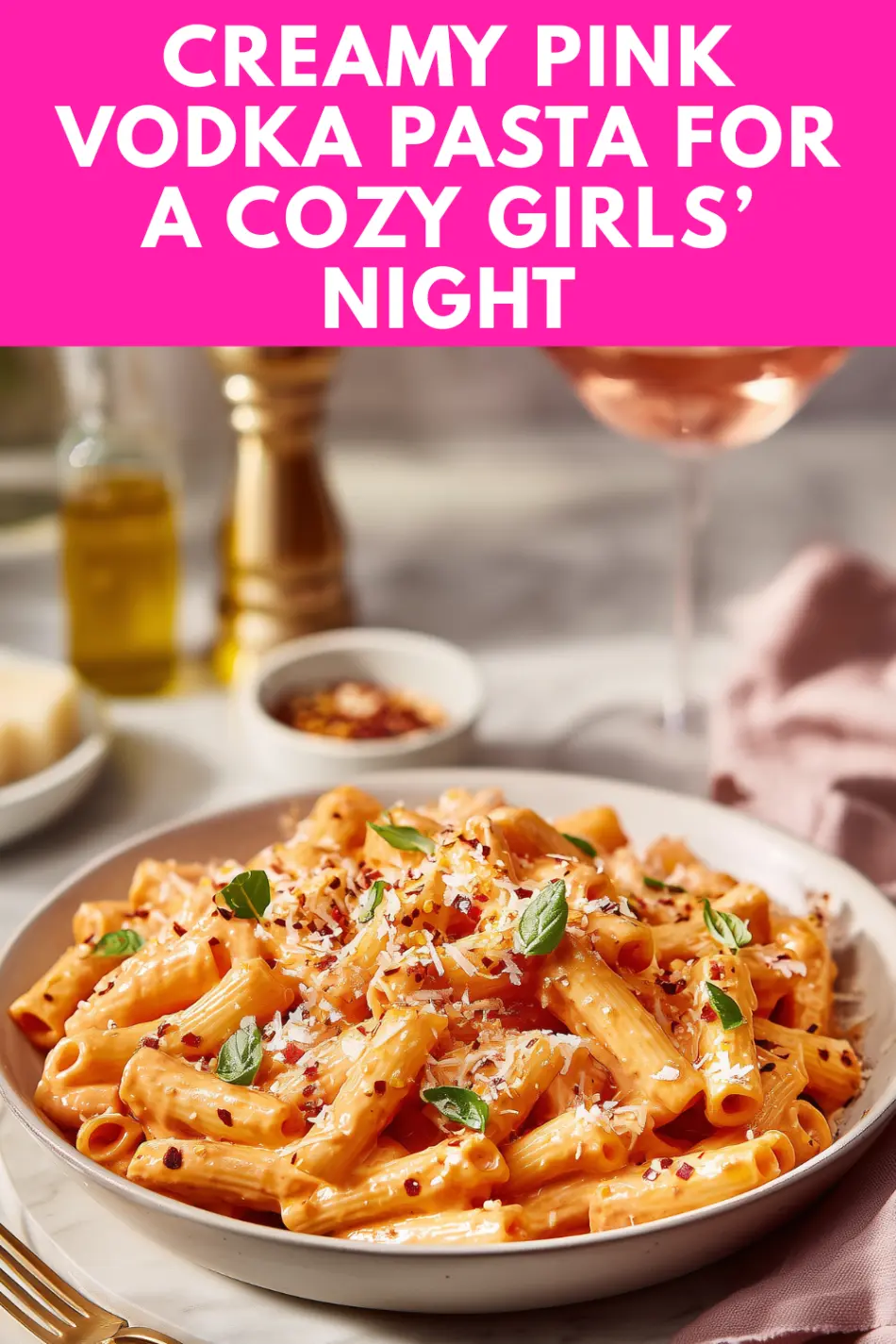 Creamy Pink Vodka Pasta for Galentine’s Dinner
