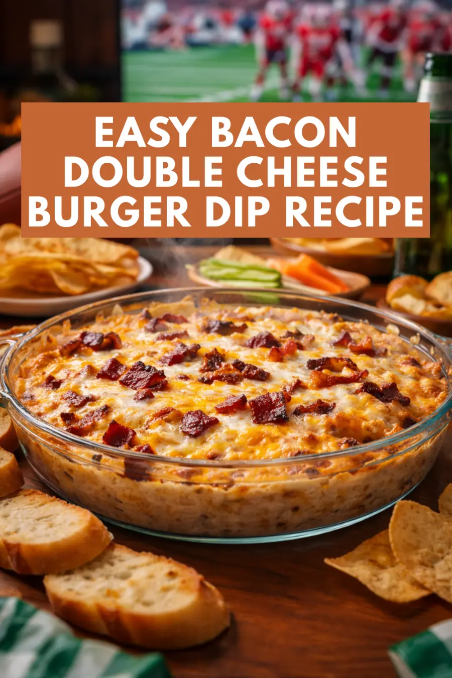 Bacon Double Cheese Burger Dip for Game Day