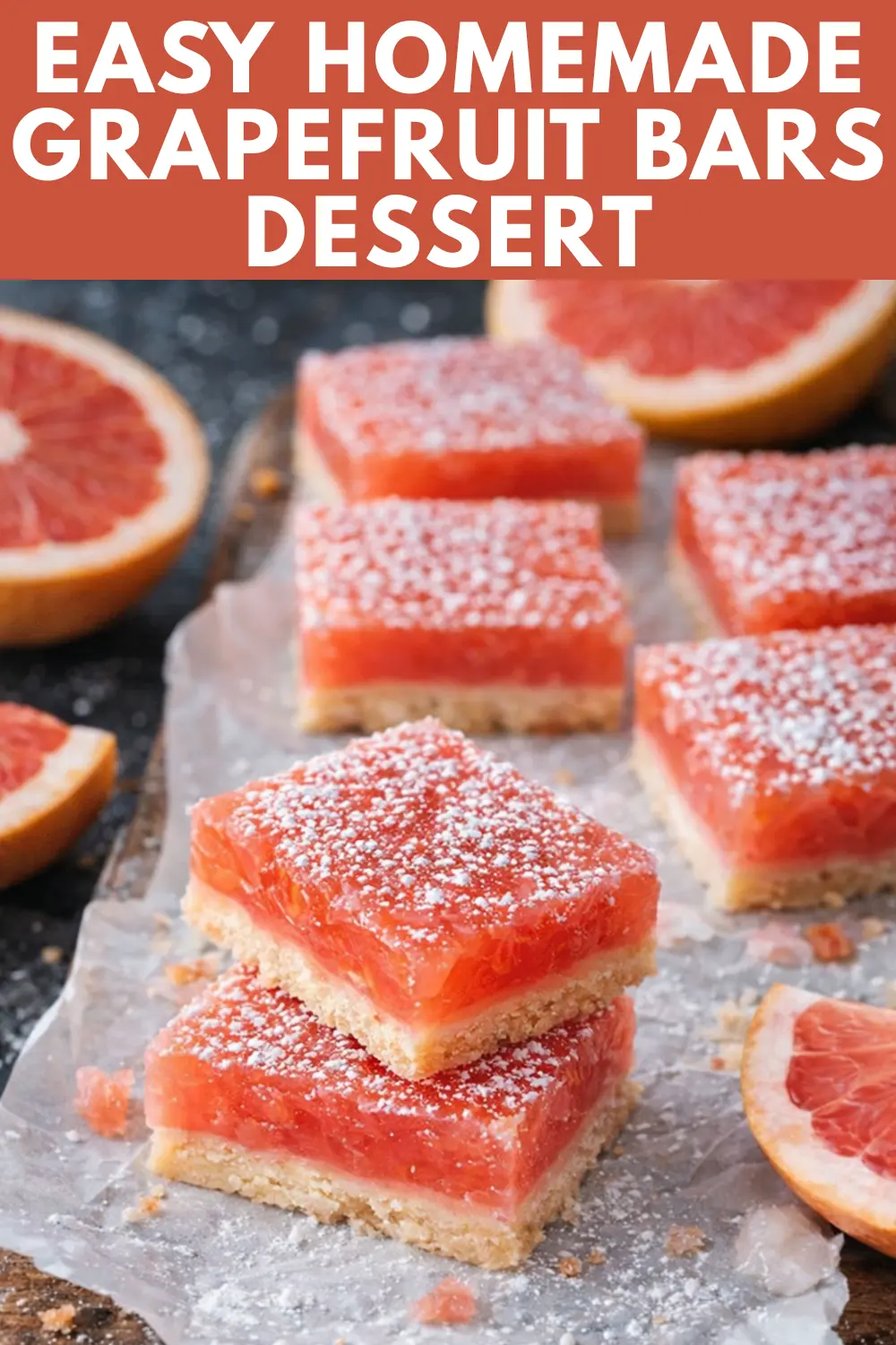 Grapefruit Bars with Buttery Shortbread Crust