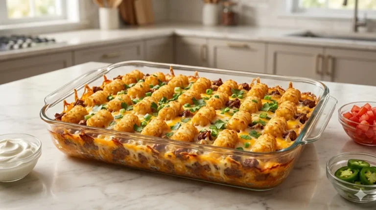 Taco Tater Tot Casserole (Easy & Cheesy)