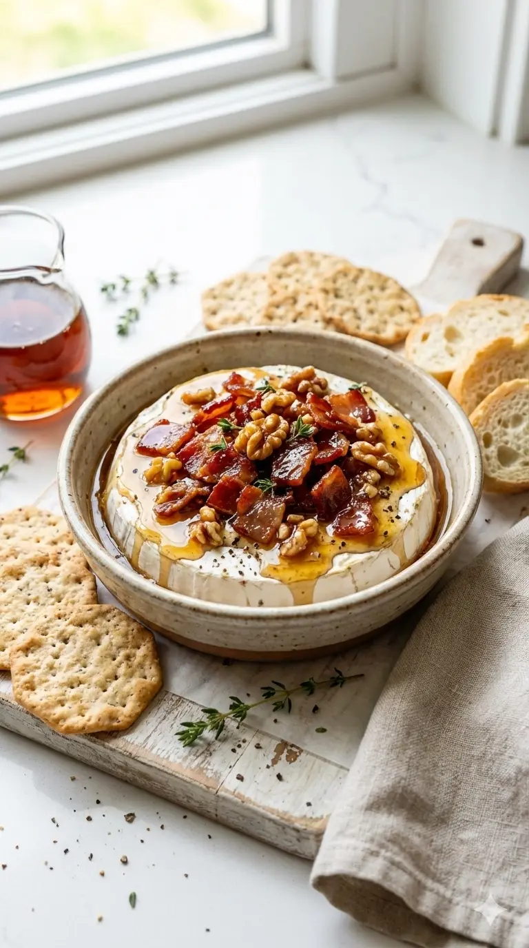 Maple Bacon Brie Cheese Appetizer