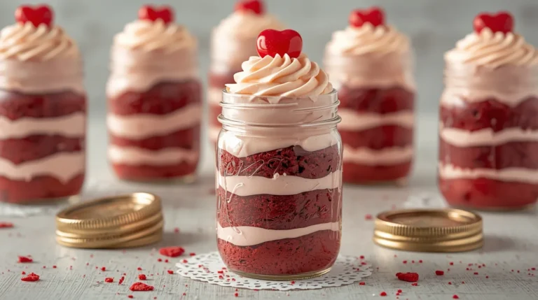 Red Velvet Cake In A Jar – Valentine Dessert