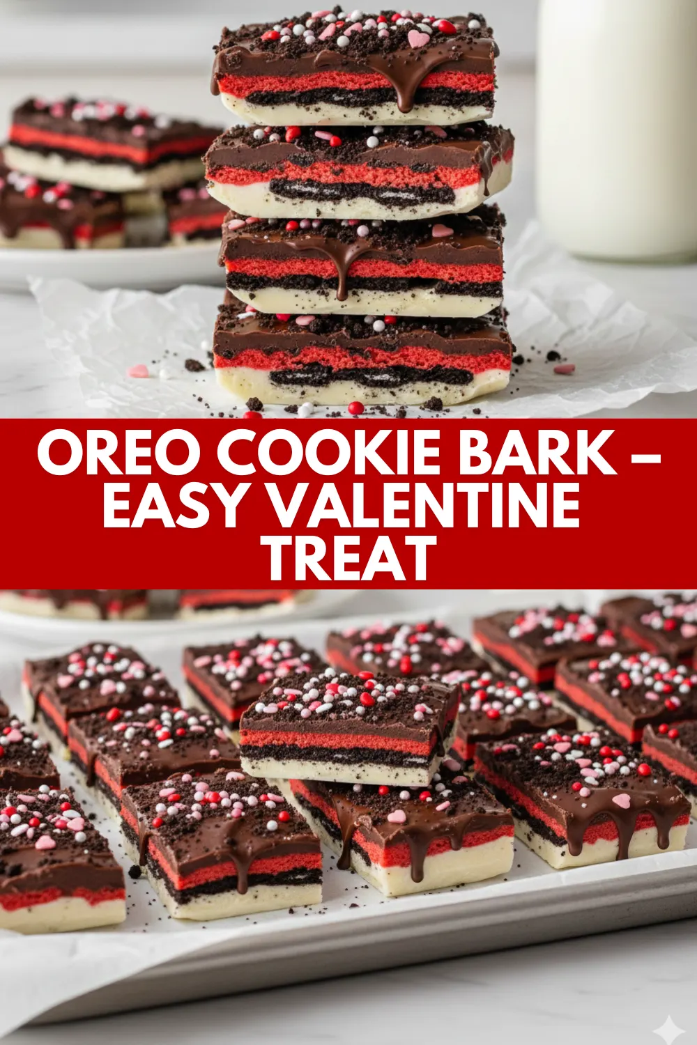 Oreo Cookie Bark – Easy No-Bake Valentine Dessert