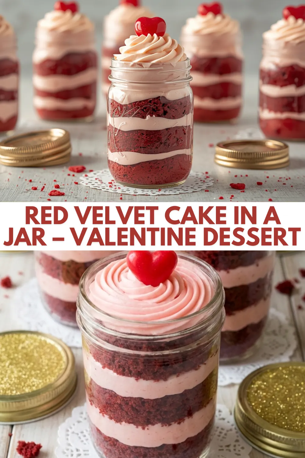 Red Velvet Cake In A Jar – Easy Valentine Dessert