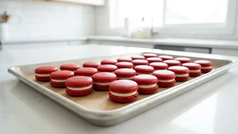 Red Velvet Macarons with Cream Cheese Filling