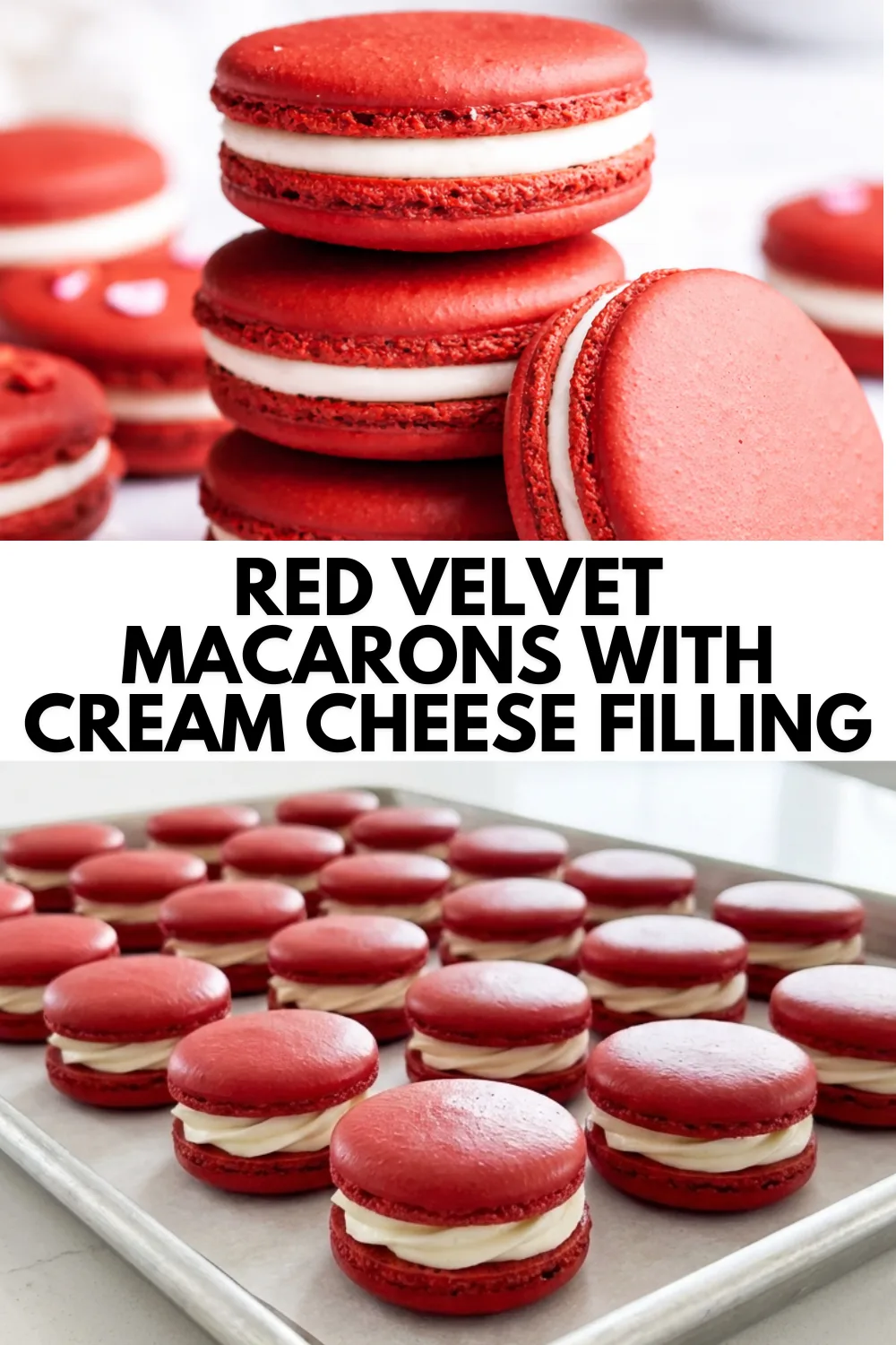 Red Velvet Macarons with Cream Cheese Filling