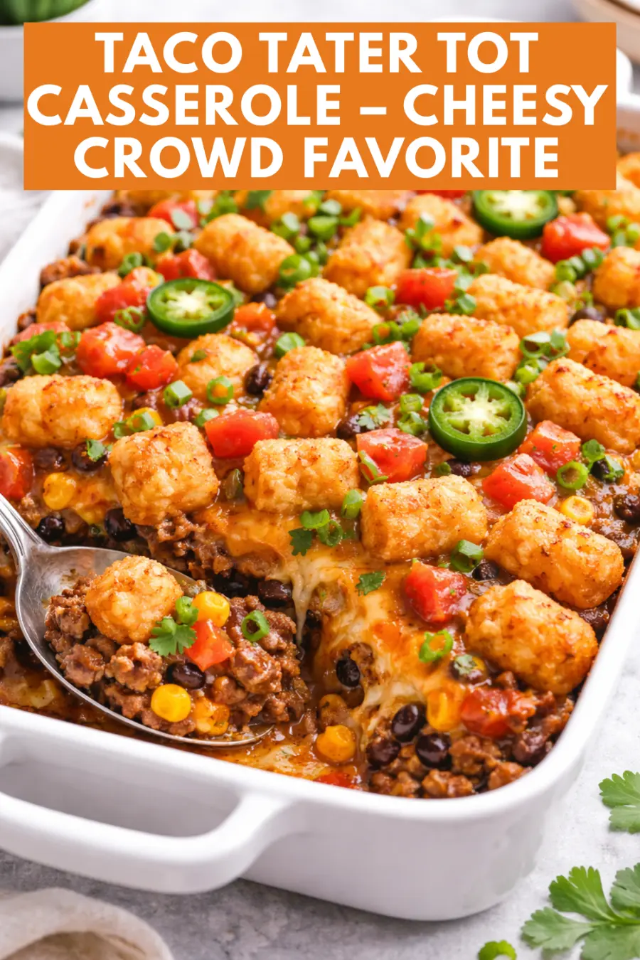 Taco Tater Tot Casserole (Easy & Cheesy)