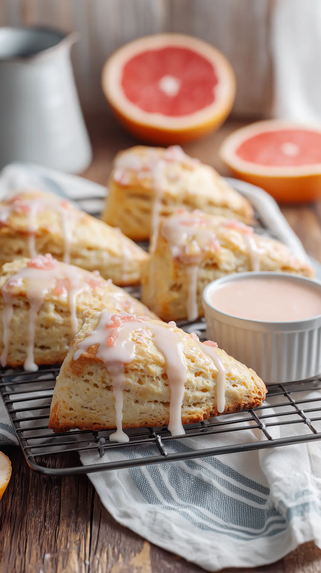 Soft & Buttery Grapefruit Scones with Citrus Glaze