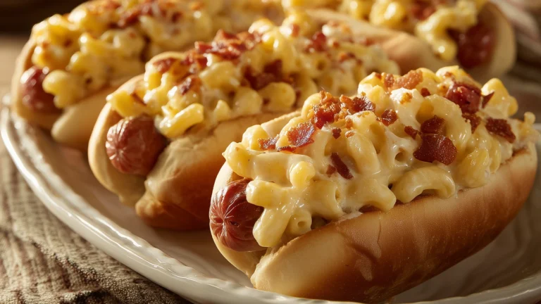 Bacon Mac ’n Cheese Hot Dogs for Game Day