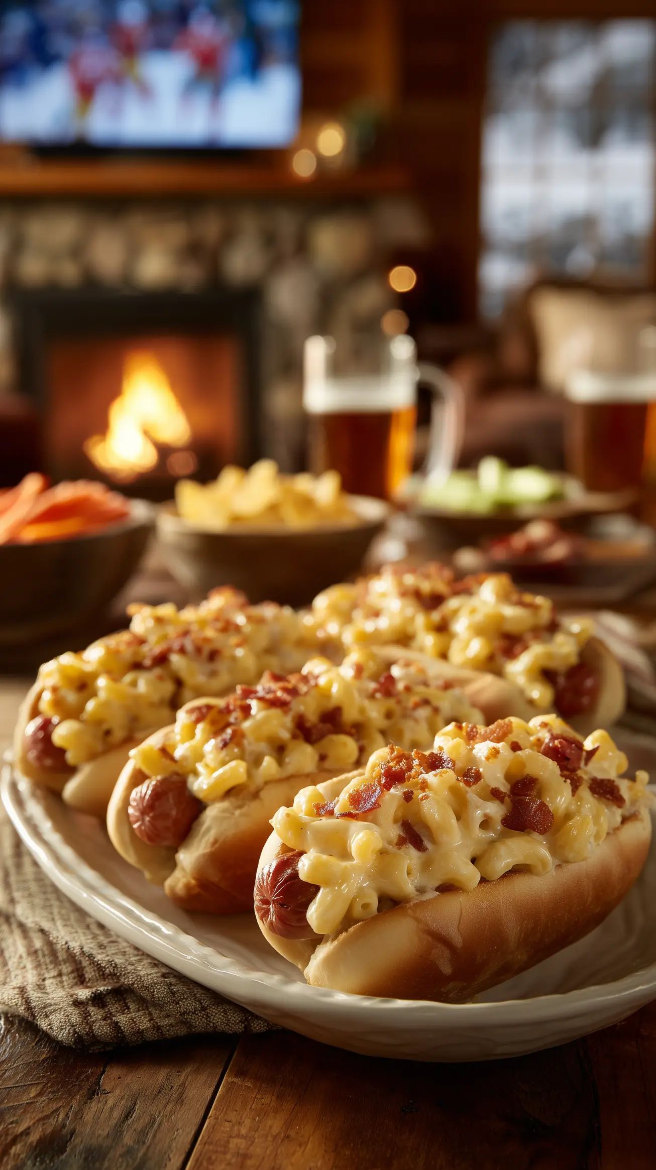 Bacon Mac ’n Cheese Hot Dogs for Game Day