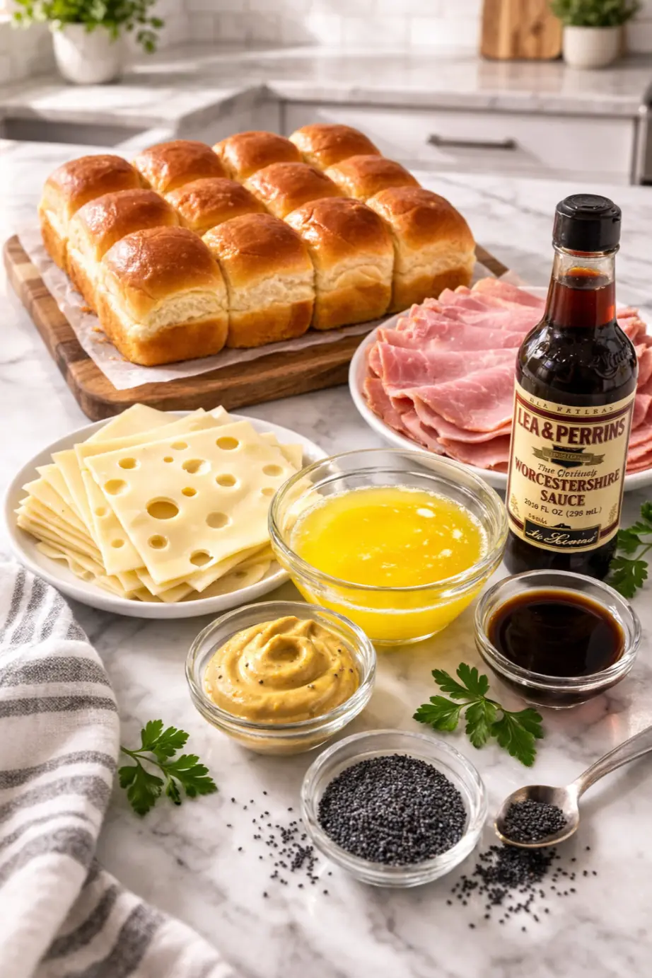 Ham Sliders on Hawaiian Rolls 