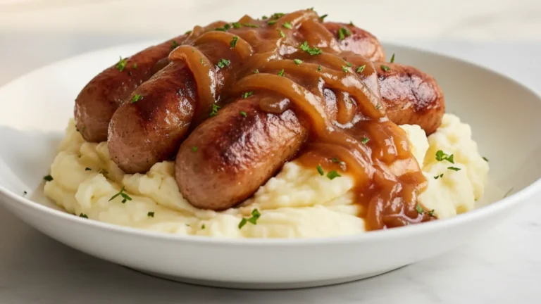Classic Bangers & Mash with Onion Gravy
