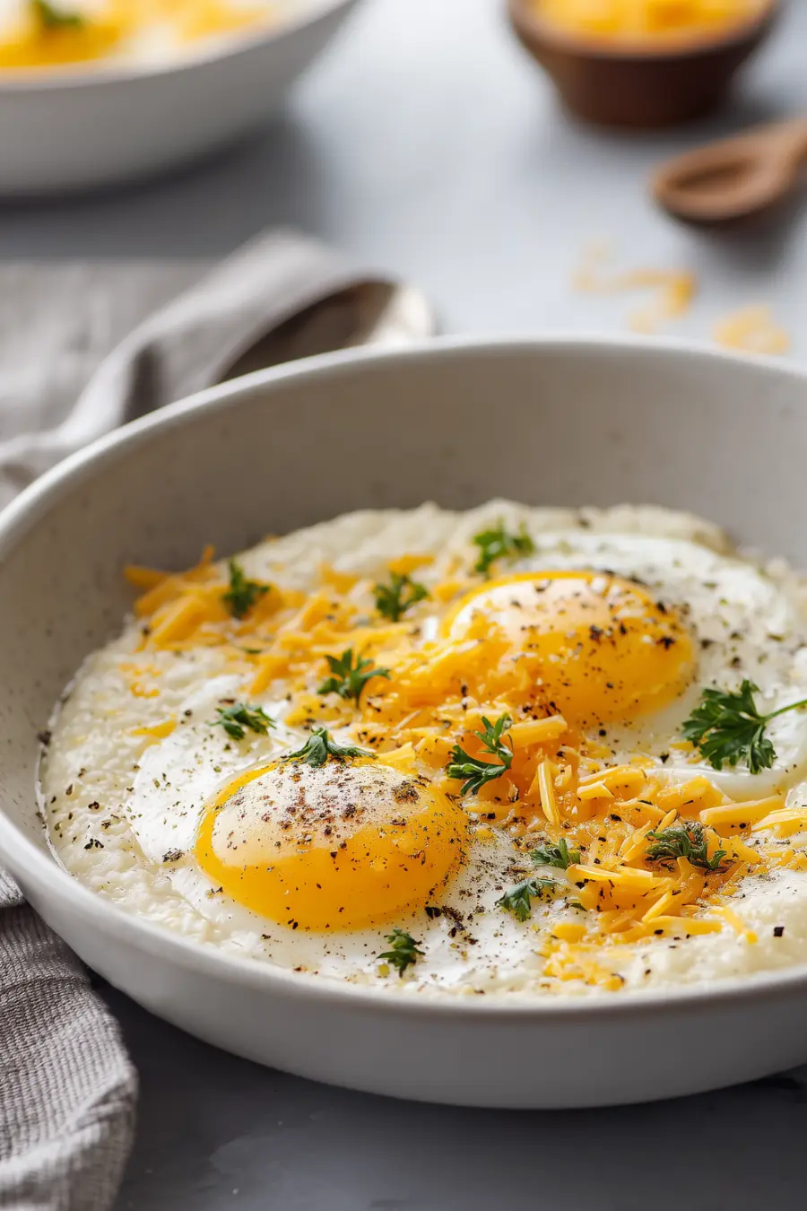 Creamy Keto “Grits” Breakfast Bowl (Low-Carb)