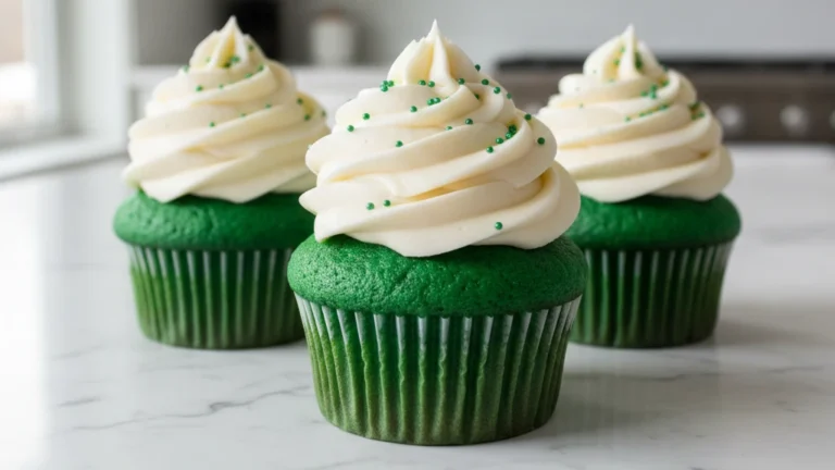 Green Velvet Cupcakes with Cream Cheese Frosting