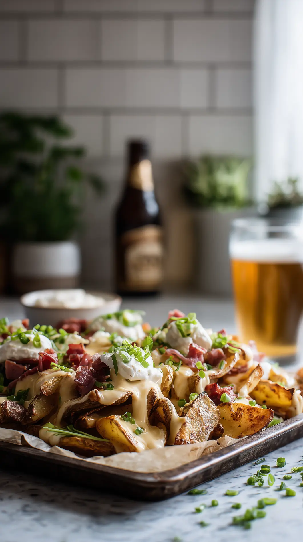 Irish Pub Nachos with Guinness Cheese Sauce (Party Favorite)