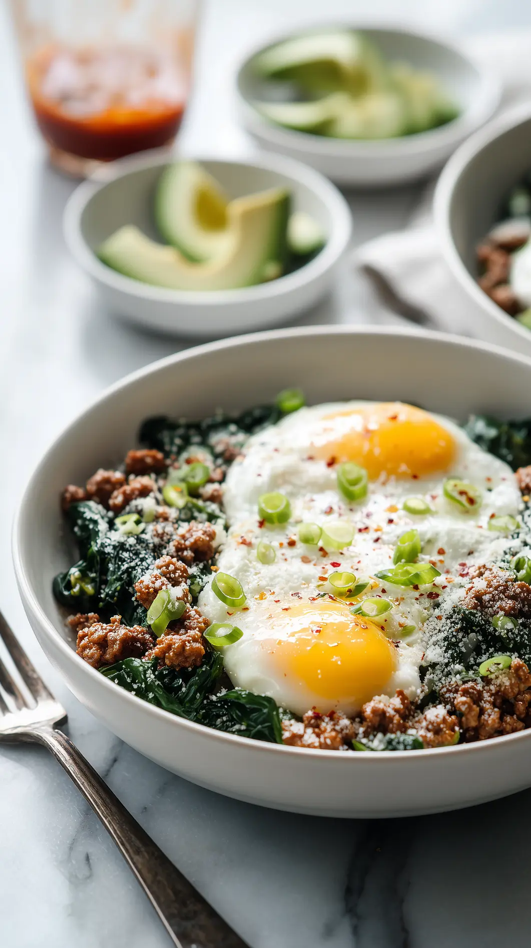 Easy Sausage & Spinach Keto Breakfast Bowl