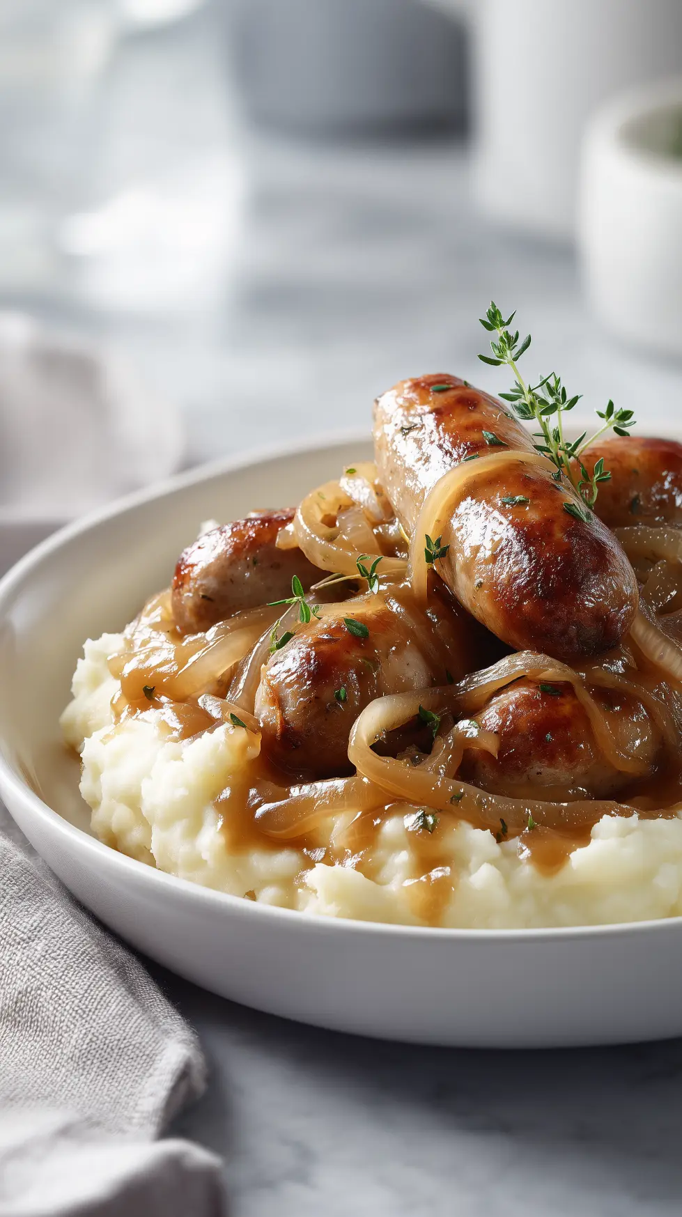 Classic Bangers & Mash with Onion Gravy