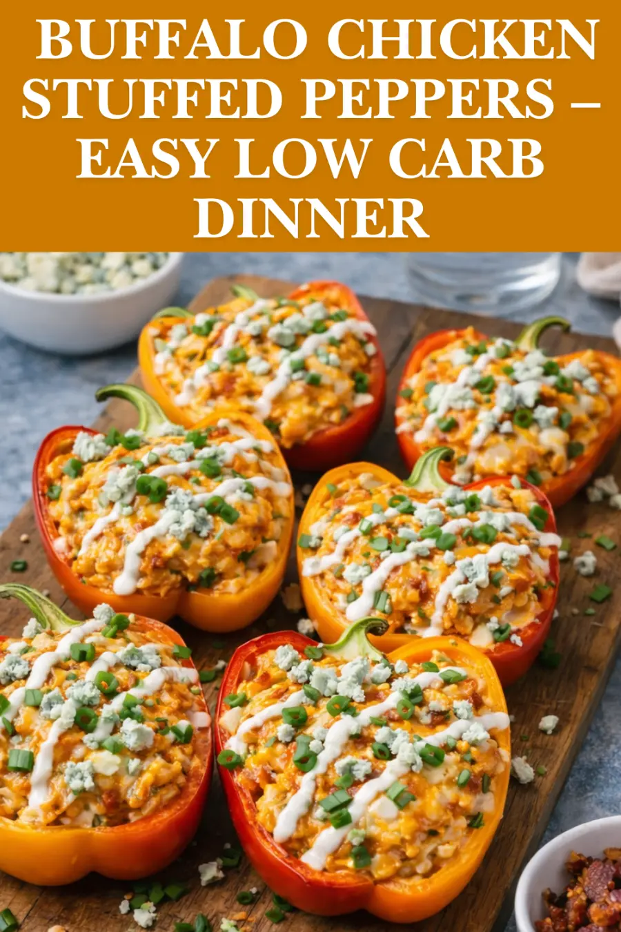 Buffalo Chicken Stuffed Peppers