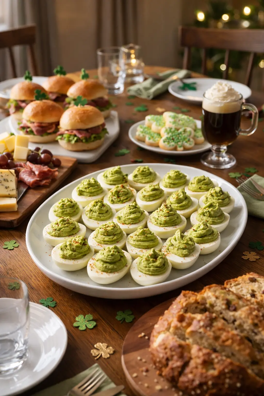 Green Deviled Eggs with Avocado Filling