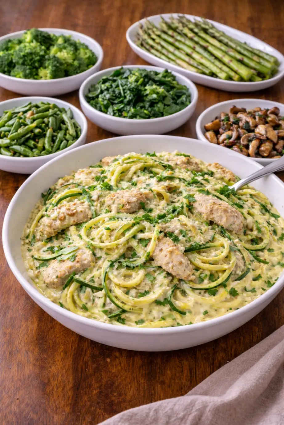 Keto Chicken Alfredo Zucchini Noodles