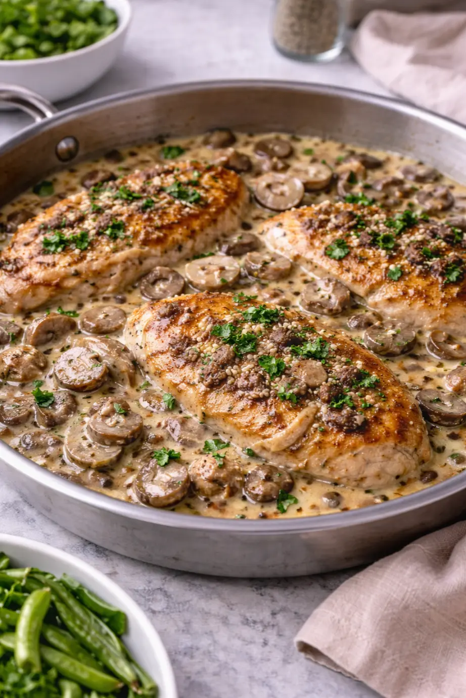 Keto-friendly Smothered Pork Chops with Mushrooms