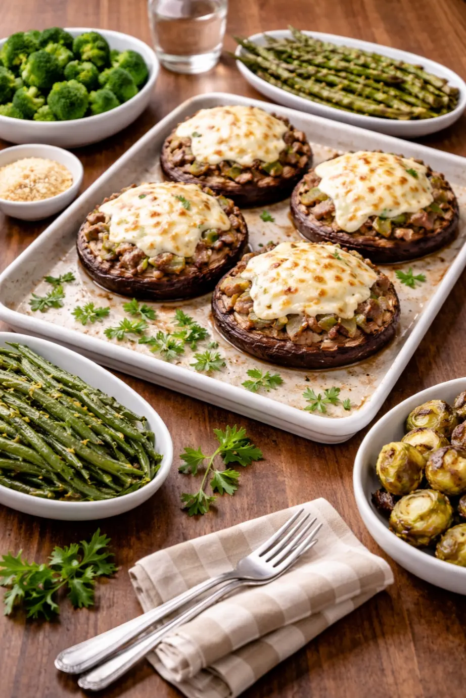 Keto Philly Cheesesteak Stuffed Portobellos