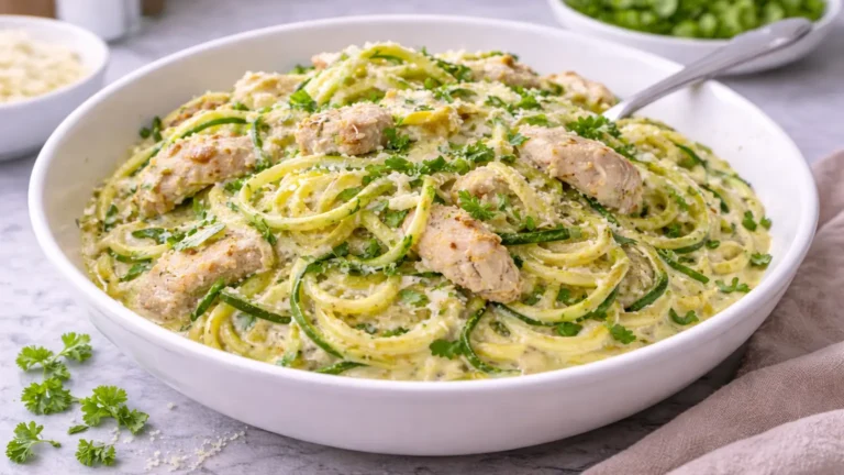 Keto Chicken Alfredo Zucchini