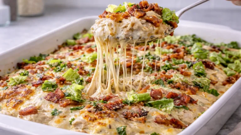 Chicken Bacon Caesar Casserole
