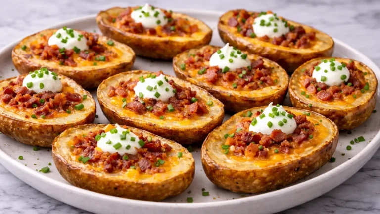 Crispy Potato Skins with Bacon & Chives Recipe