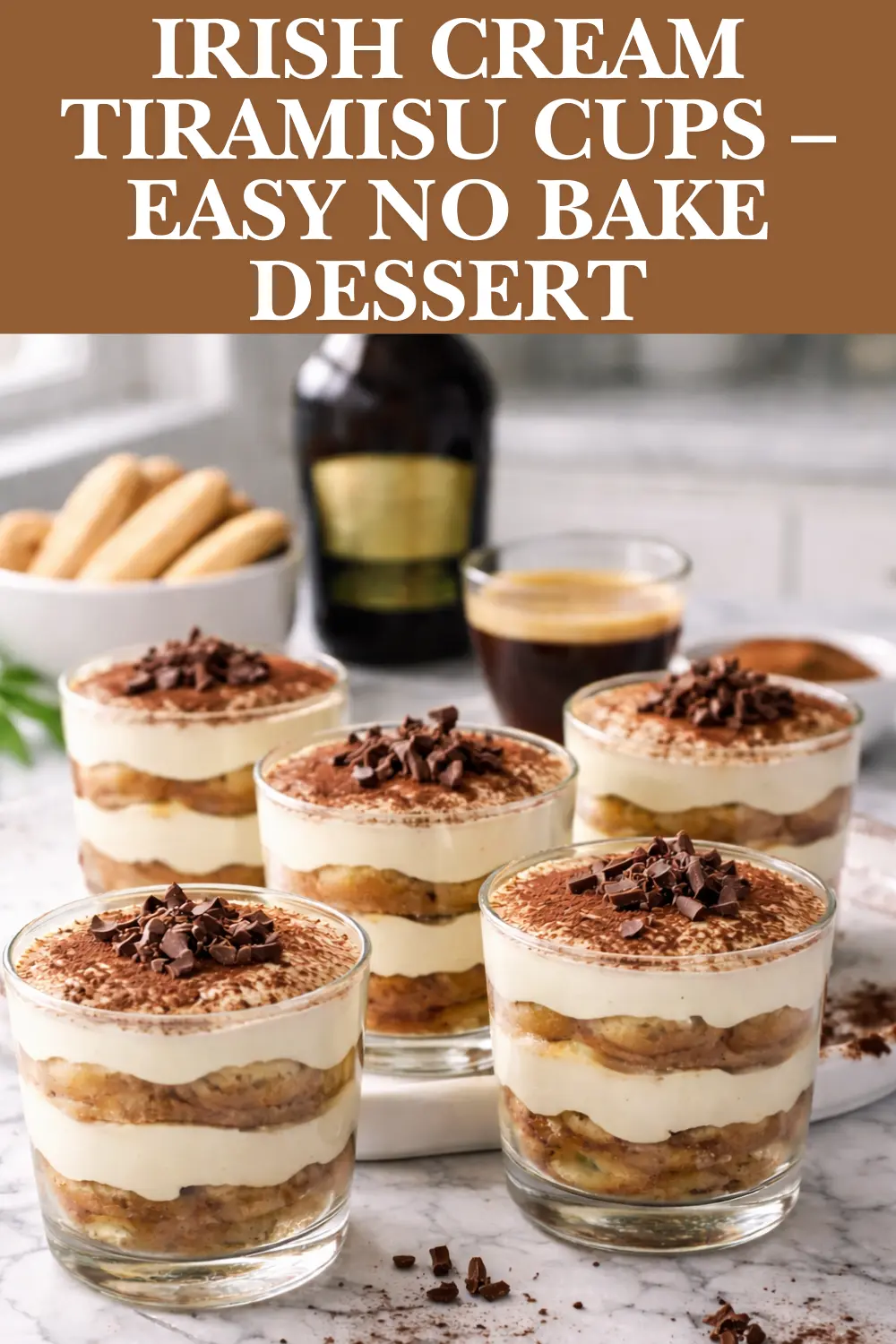 Irish Cream Tiramisu Cups (Easy No-Bake Dessert)