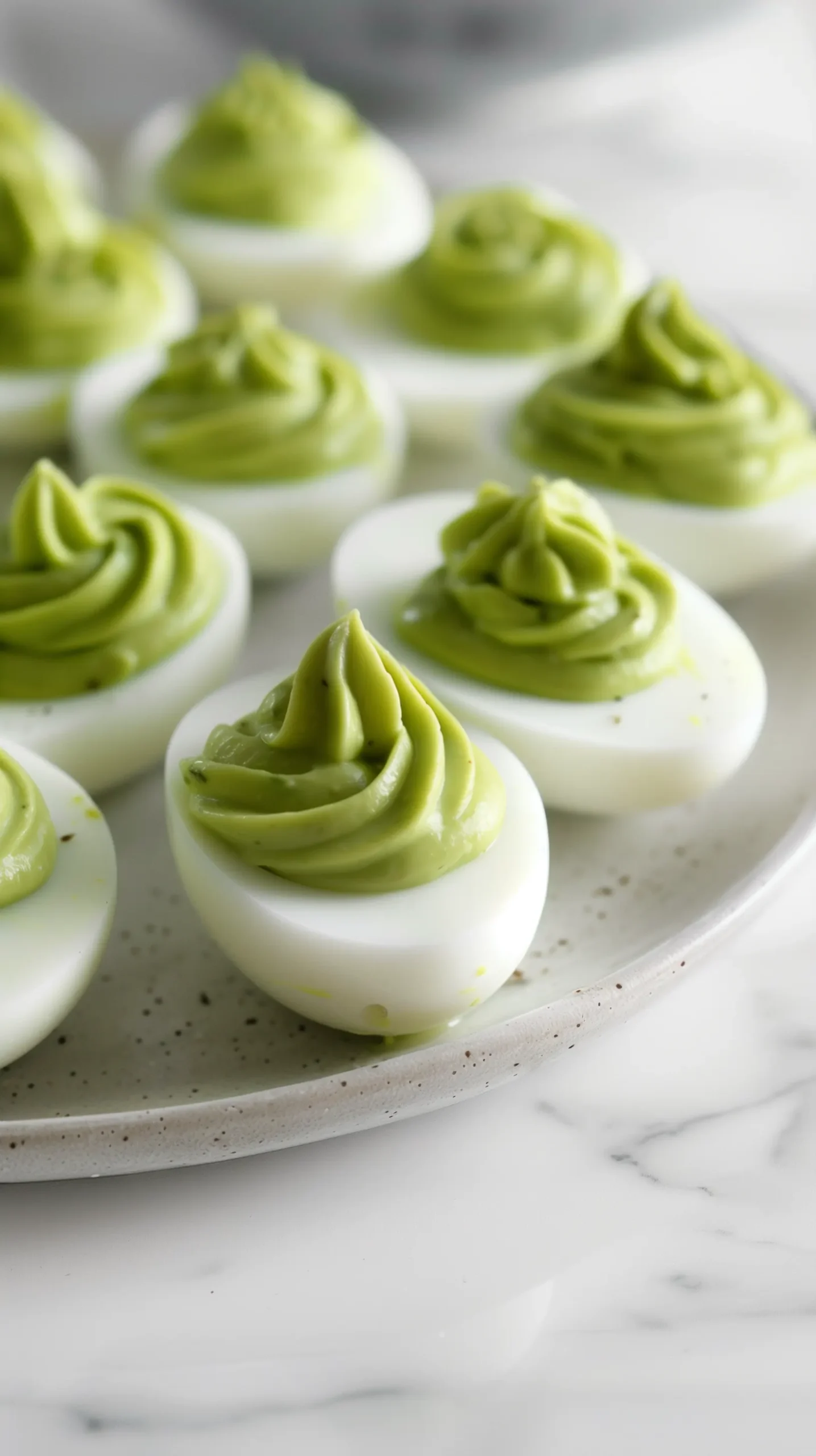 Green Deviled Eggs with Avocado Filling