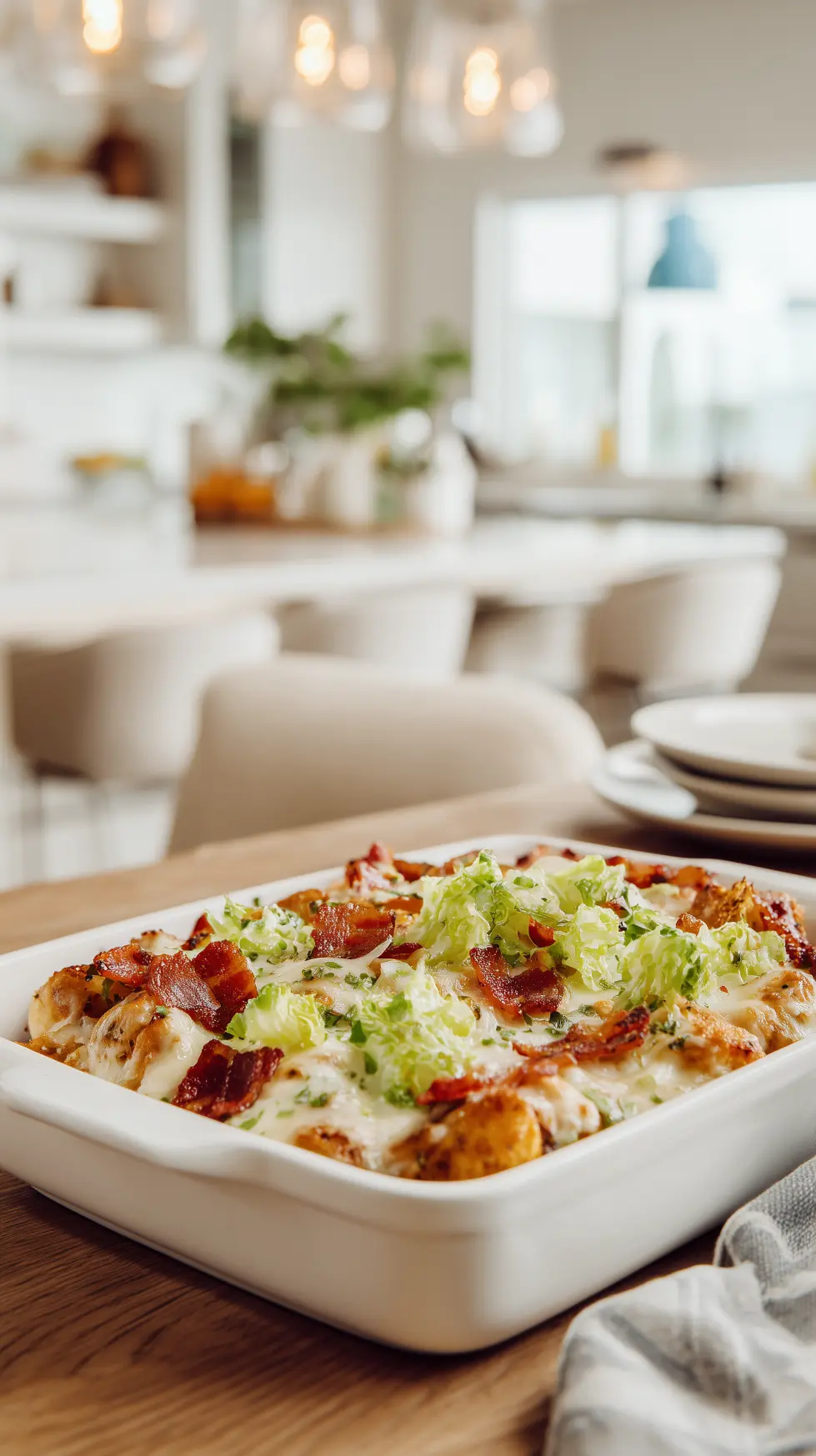 Keto-Friendly Chicken Bacon Caesar Casserole