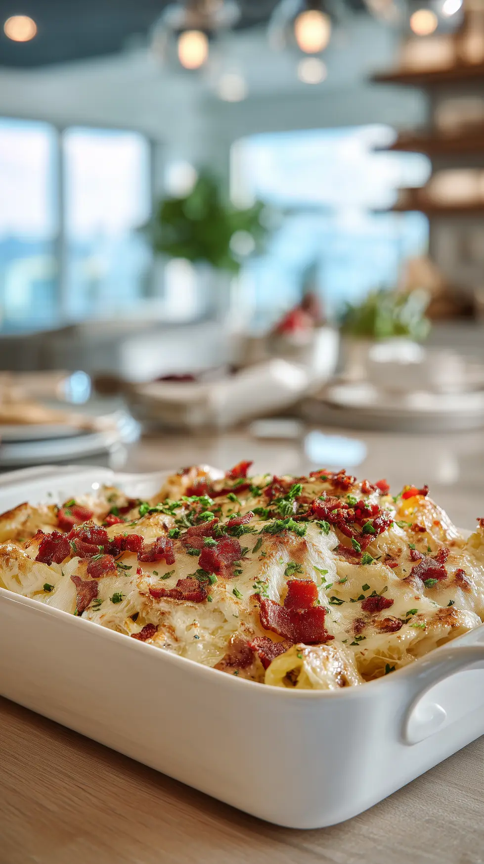 Keto-Friendly Chicken Bacon Caesar Casserole