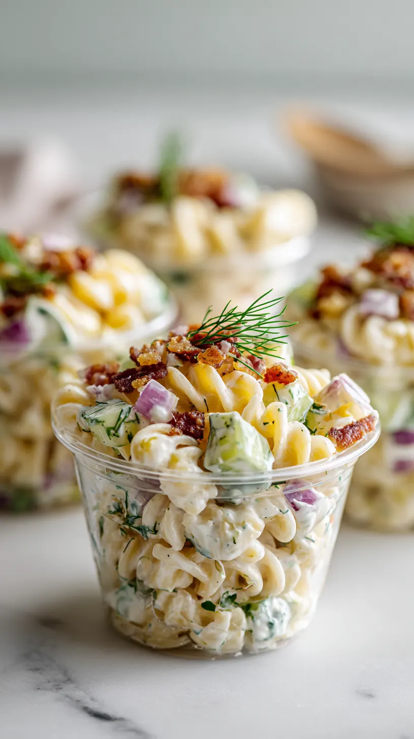 Dill Pickle Ranch Pasta Salad Cups