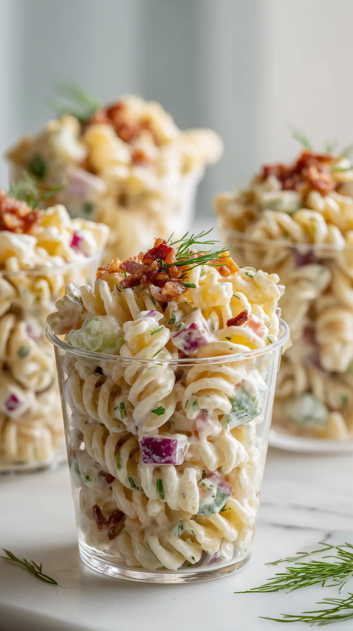 Dill Pickle Ranch Pasta Salad Cups