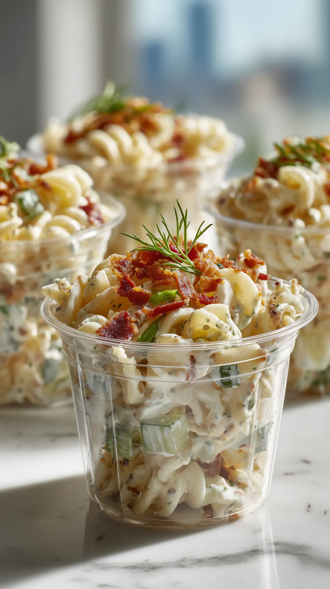Dill Pickle Ranch Pasta Salad Cups