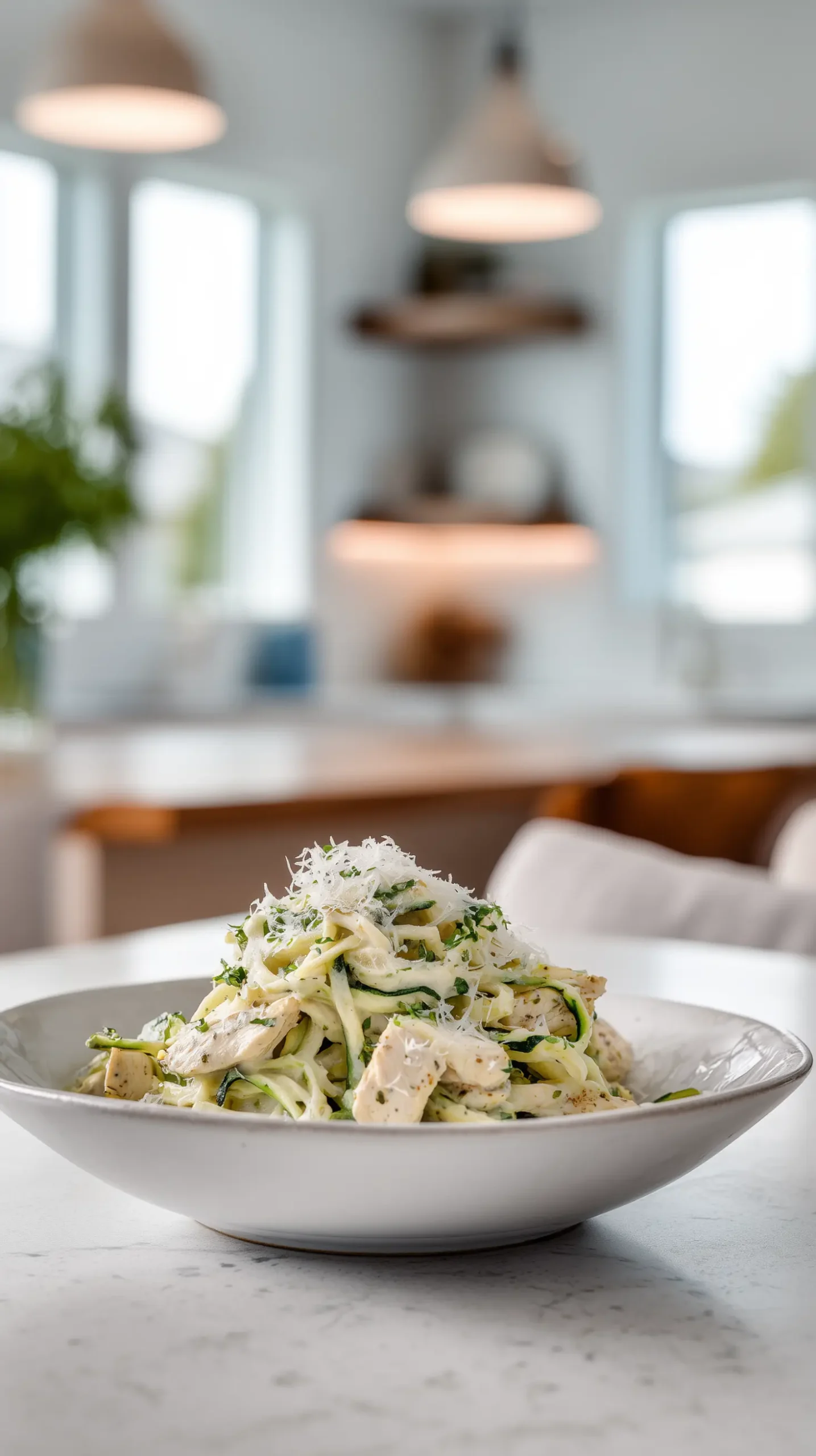 Keto Chicken Alfredo Zucchini Noodles