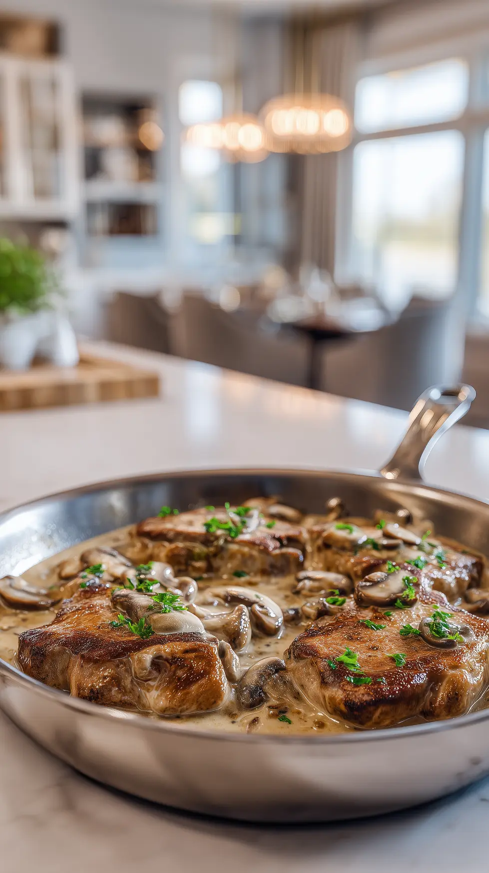Keto-Friendly Smothered Pork Chops with Mushrooms