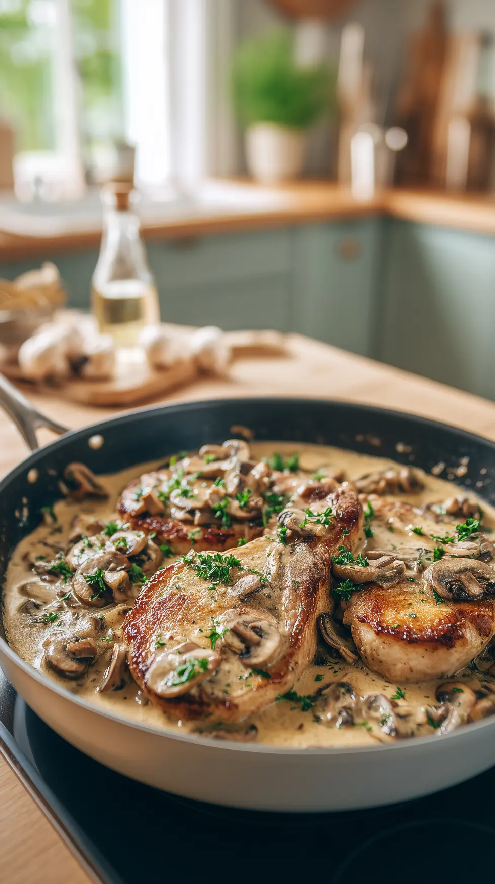 Keto-Friendly Smothered Pork Chops with Mushrooms