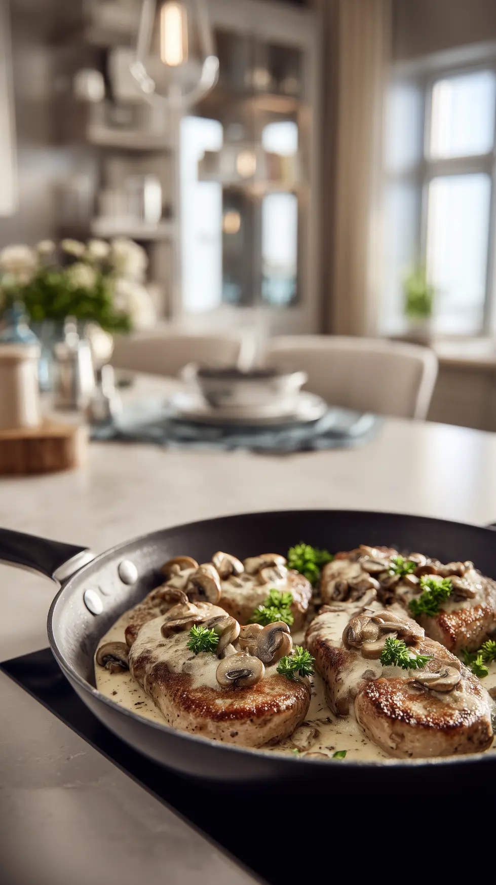 Keto-Friendly Smothered Pork Chops with Mushrooms