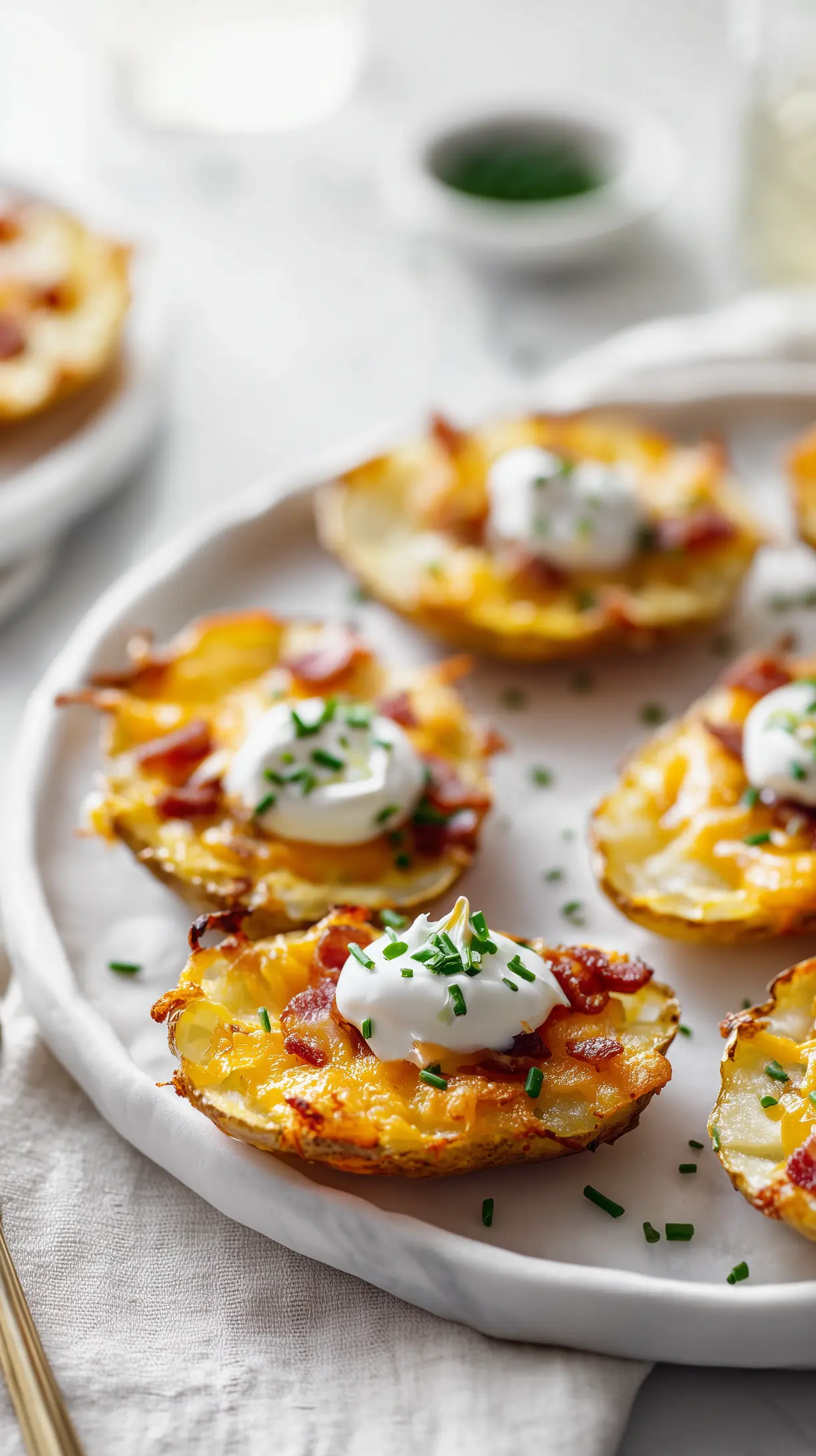 Crispy Potato Skins with Bacon & Chives Recipe