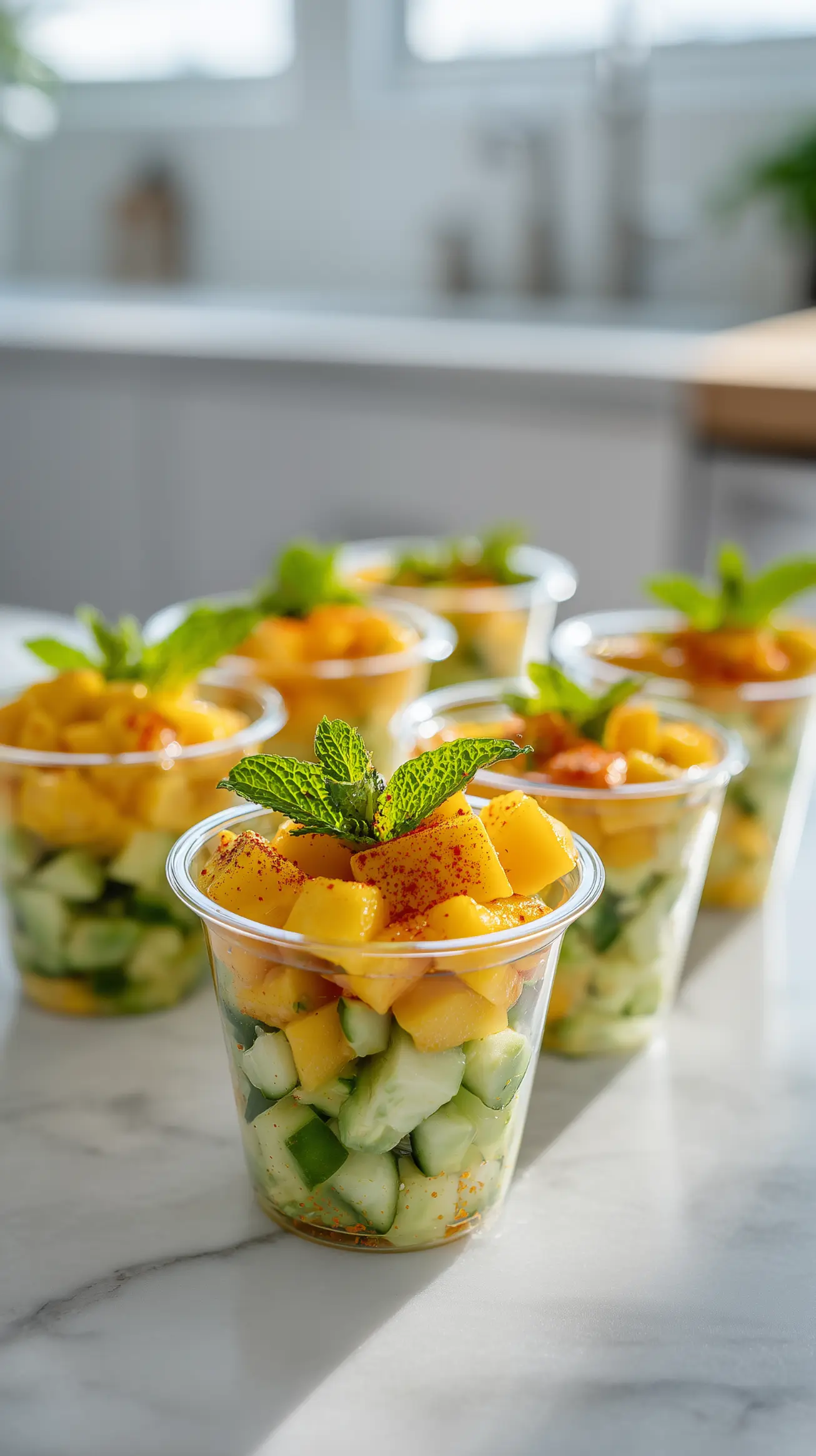 Mango Cucumber Tajín Cups