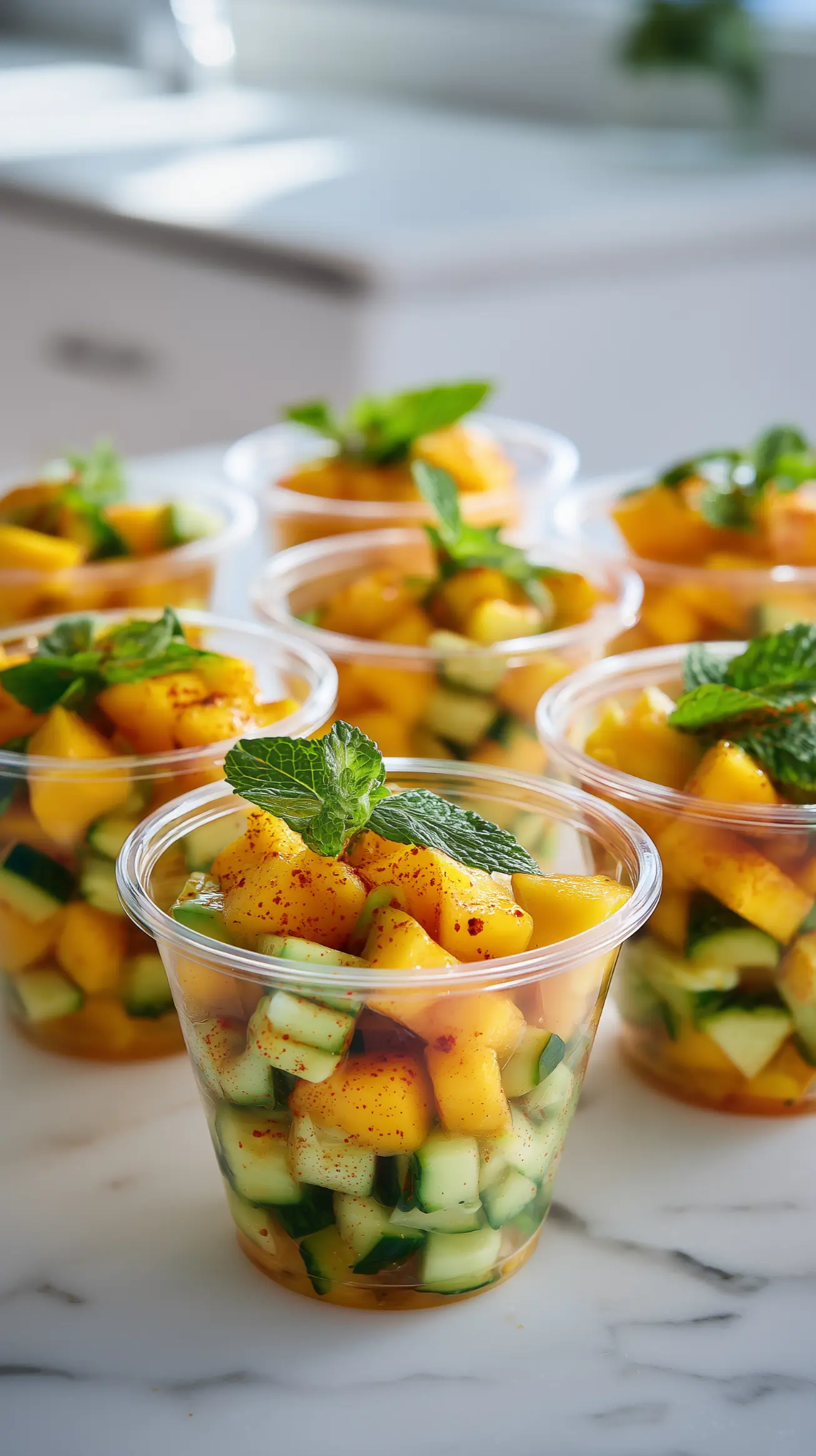 Mango Cucumber Tajín Cups
