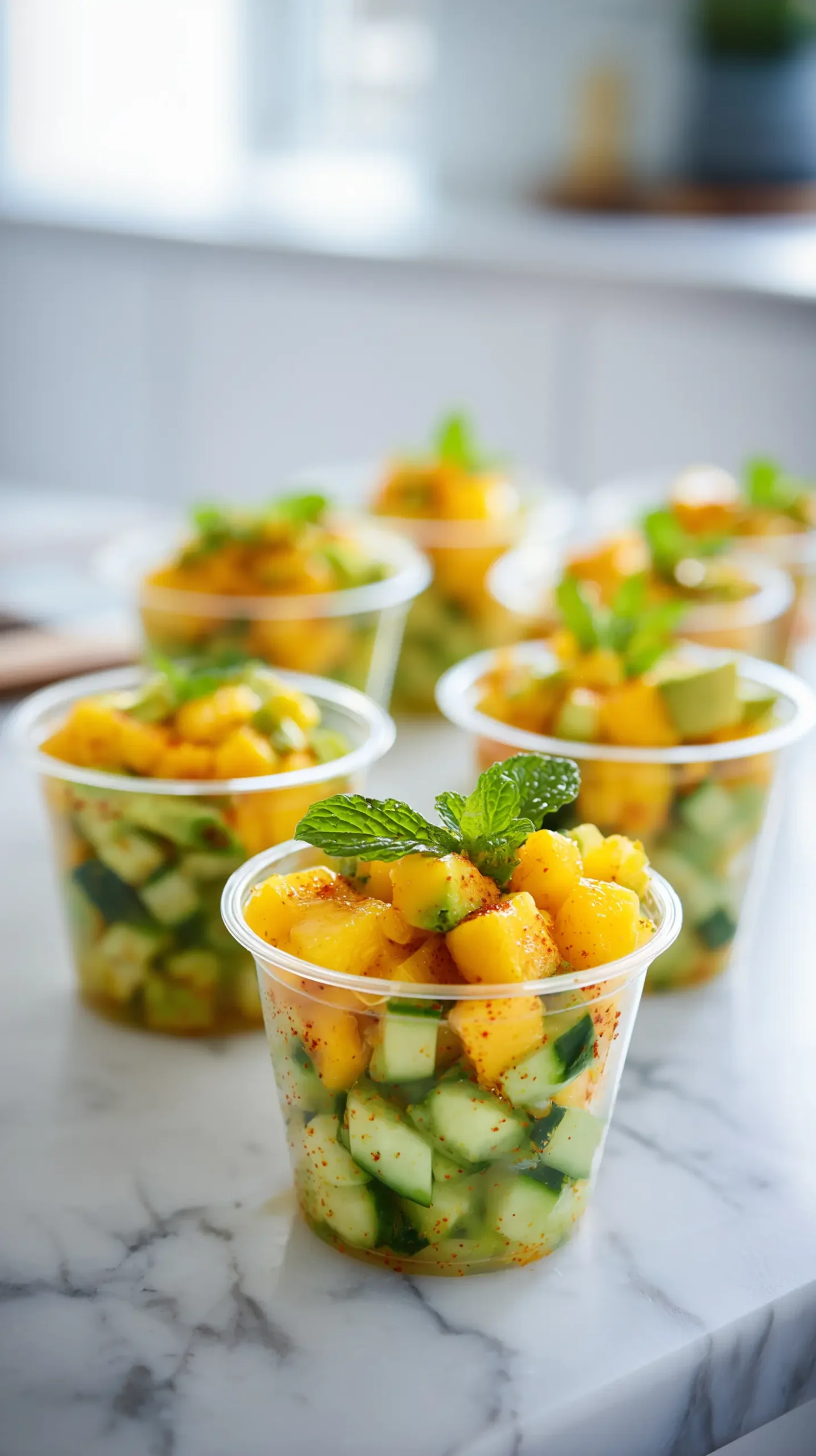 Mango Cucumber Tajín Cups
