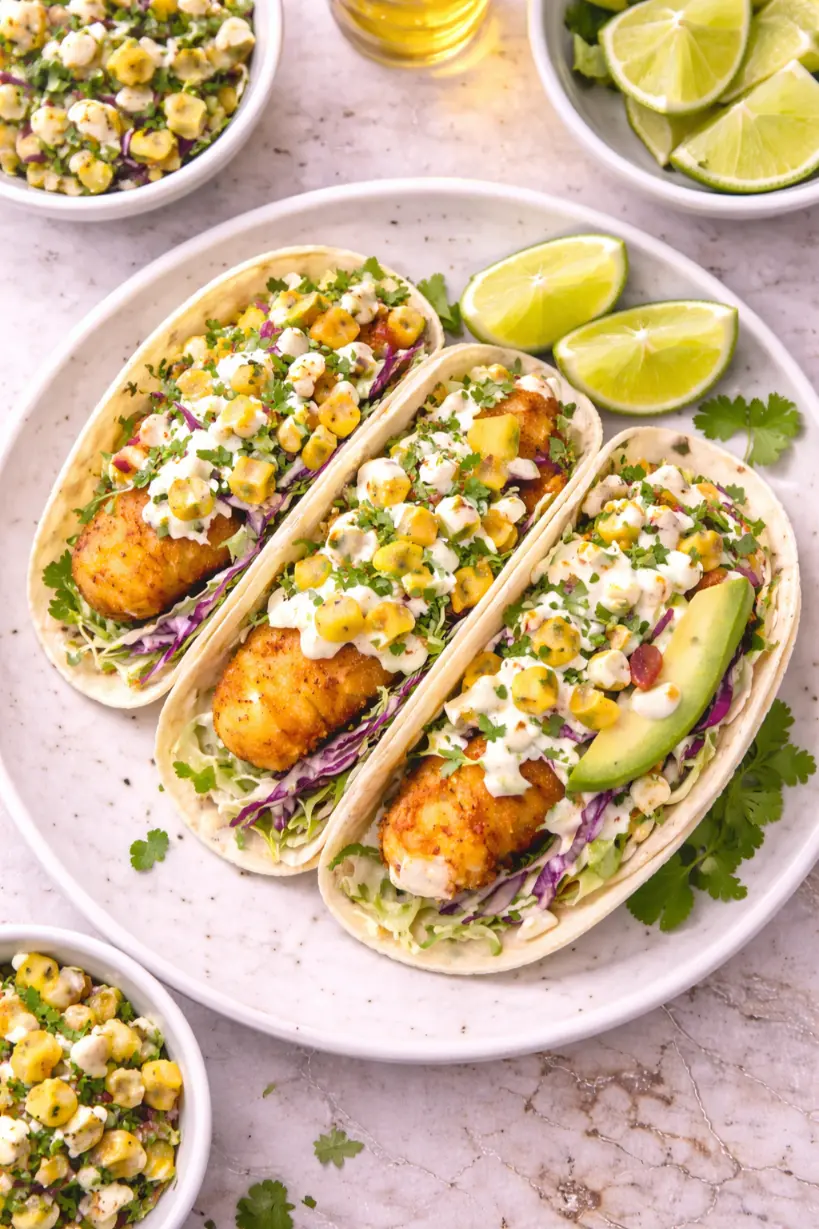 Crispy Fish Tacos with Pineapple Jalapeño Salsa