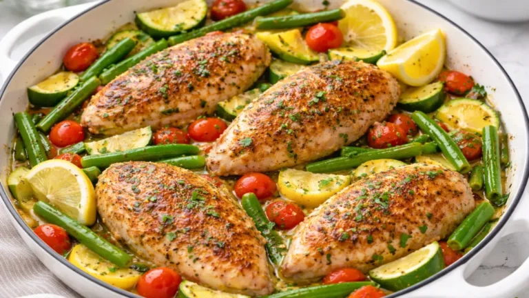 Easy Garlic Butter Chicken with Summer Veggies