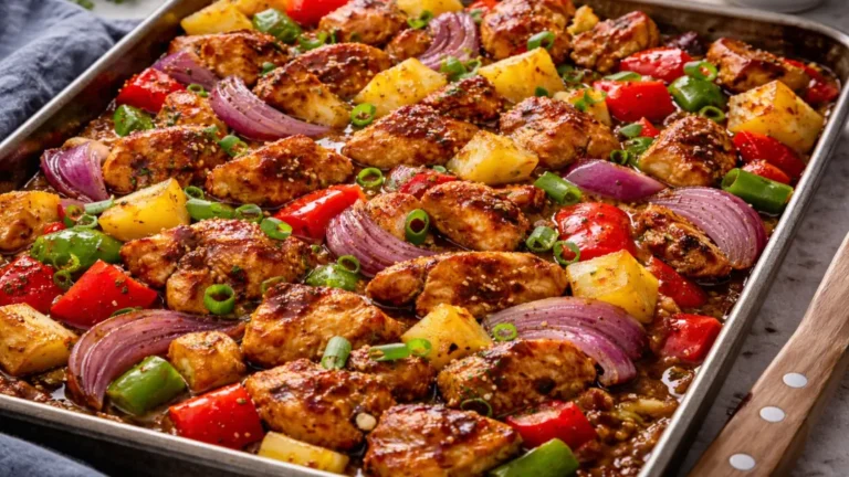 Sweet and Savory Hawaiian Chicken Sheet Pan Recipe