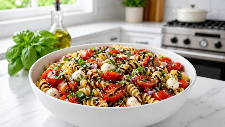 Bruschetta Pasta Salad with Fresh Basil